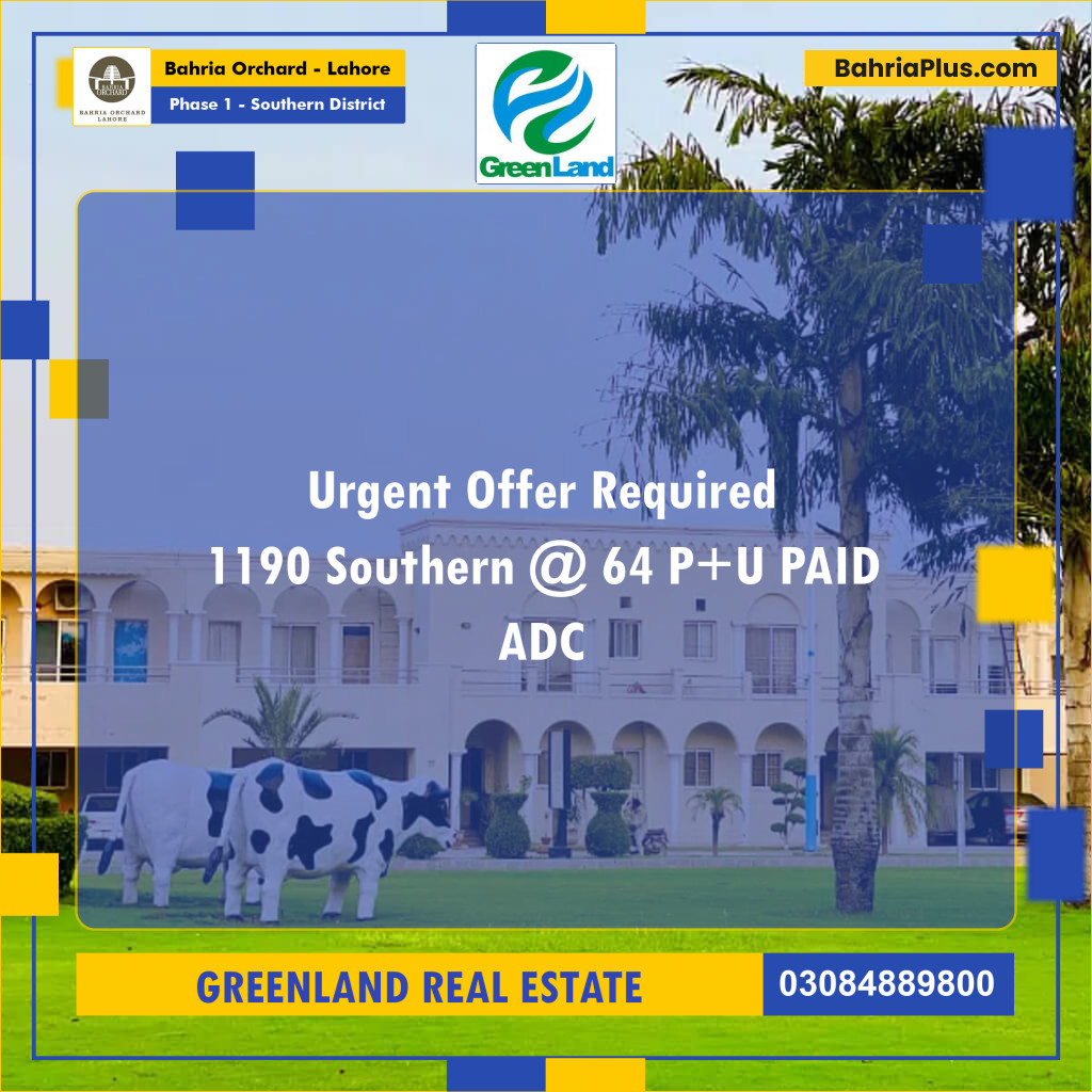 8 Marla Residential Plot for Sale in Phase 1 - Southern District -  Bahria Orchard, Lahore - (BP-226333)