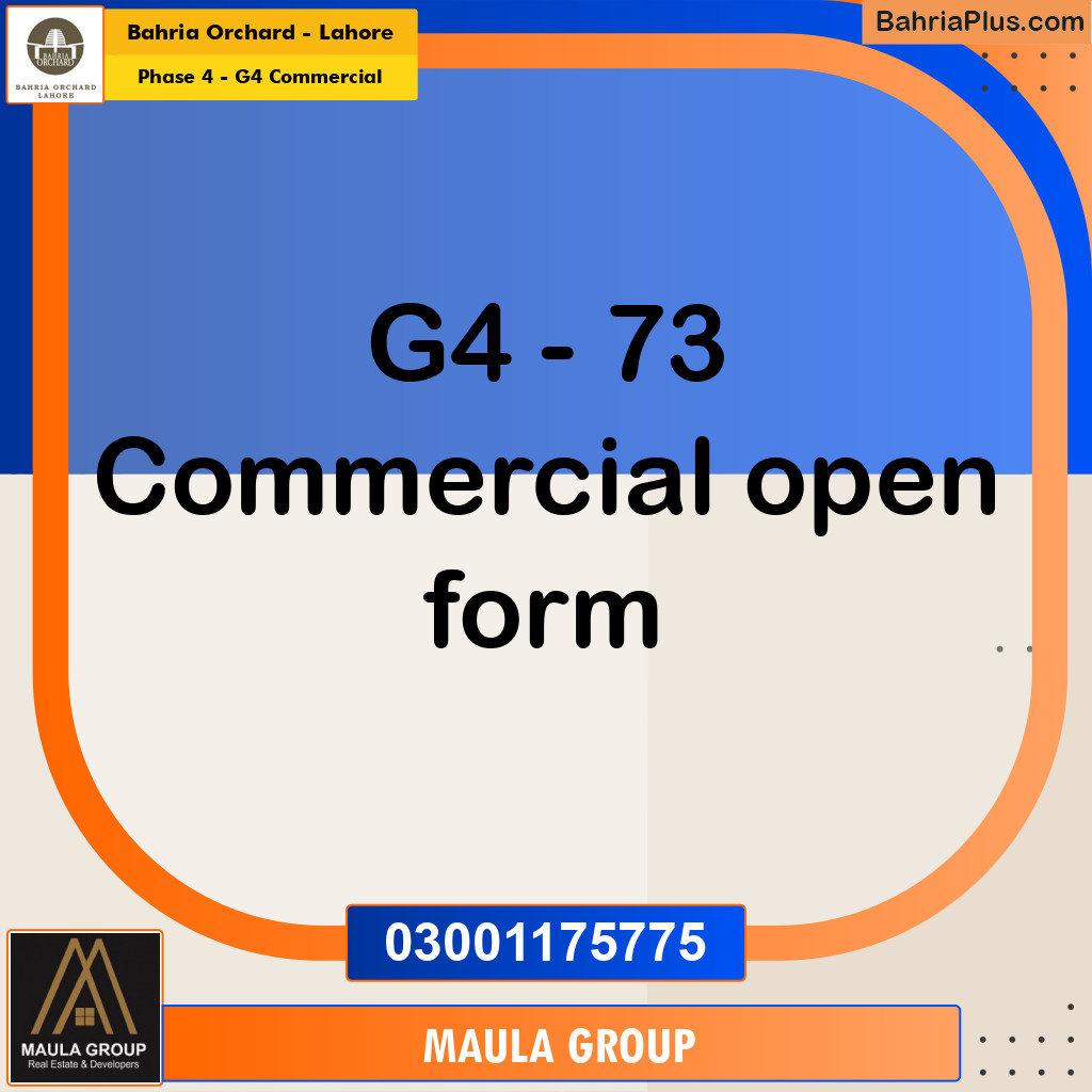 5 Marla Commercial Plot for Sale in Phase 4 - G4 Commercial -  Bahria Orchard, Lahore - (BP-226345)