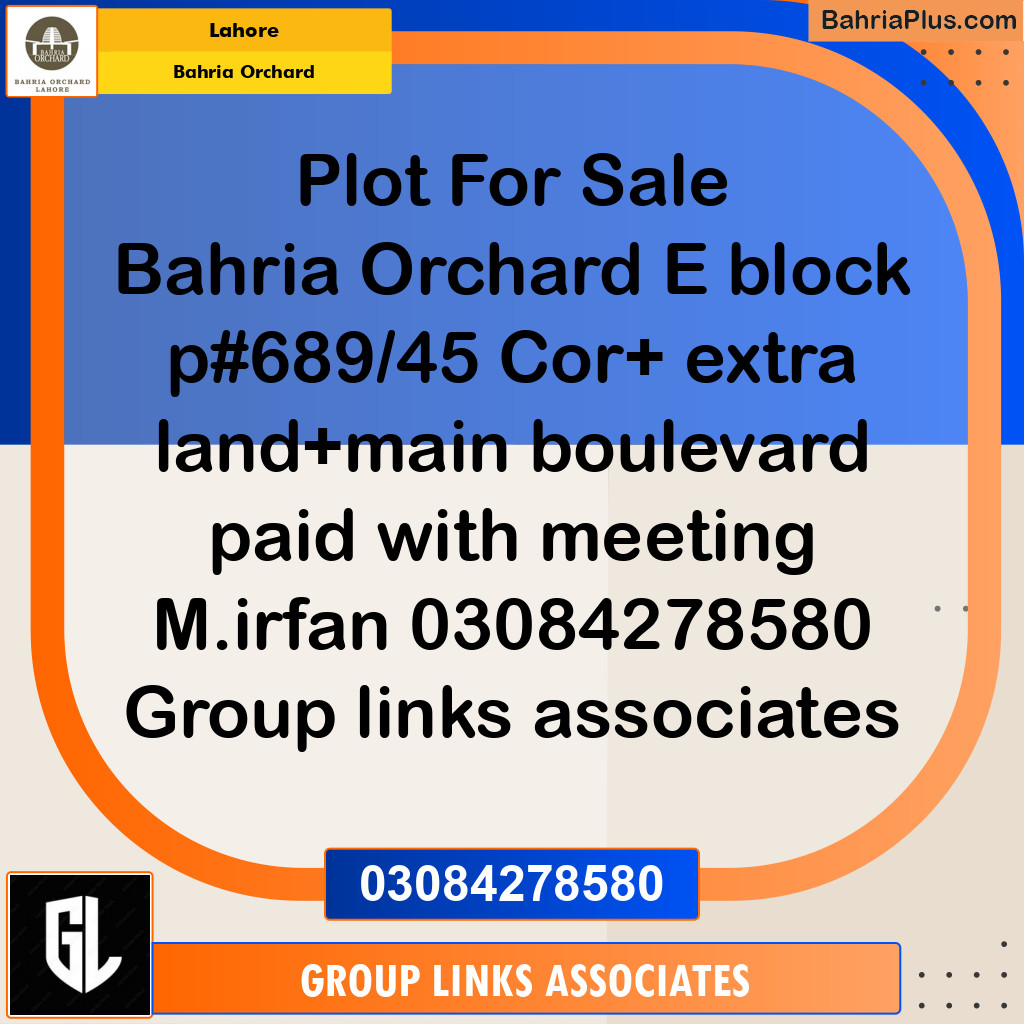 Residential Plot for Sale in Bahria Orchard, Lahore - (BP-226371)