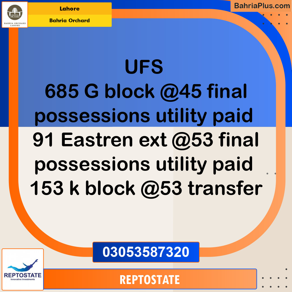 Residential Plot for Sale in Bahria Orchard, Lahore - (BP-226381)