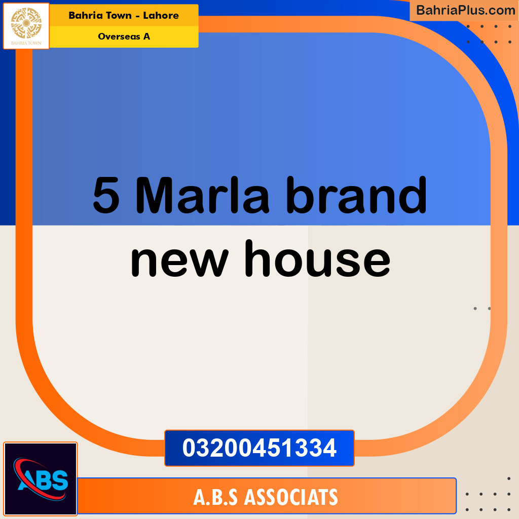 5 Marla Residential House for Sale in Overseas A -  Bahria Town, Lahore - (BP-226382)