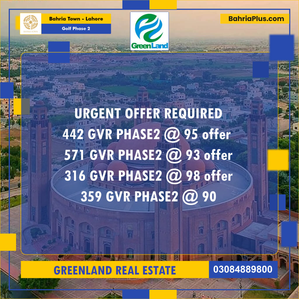 10 Marla Residential Plot for Sale in Golf Phase 2 -  Bahria Town, Lahore - (BP-226408)