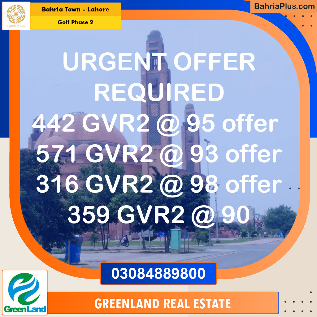 10 Marla Residential Plot for Sale in Golf Phase 2 -  Bahria Town, Lahore - (BP-226411)