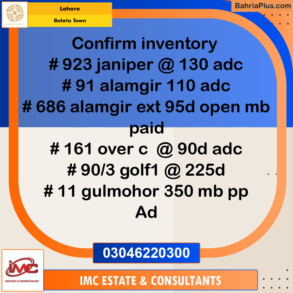 Residential Plot for Sale in Bahria Town, Lahore - (BP-226423)