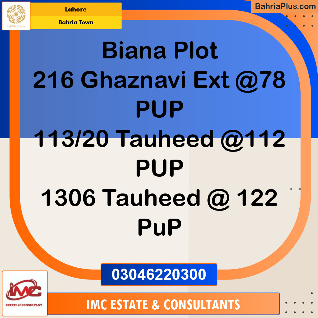 Residential Plot for Sale in Bahria Town, Lahore - (BP-226427)