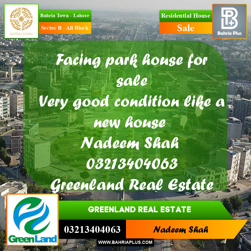 8 Marla Residential House for Sale in Sector B - Ali Block - Bahria Town, Lahore - (BP-226502)