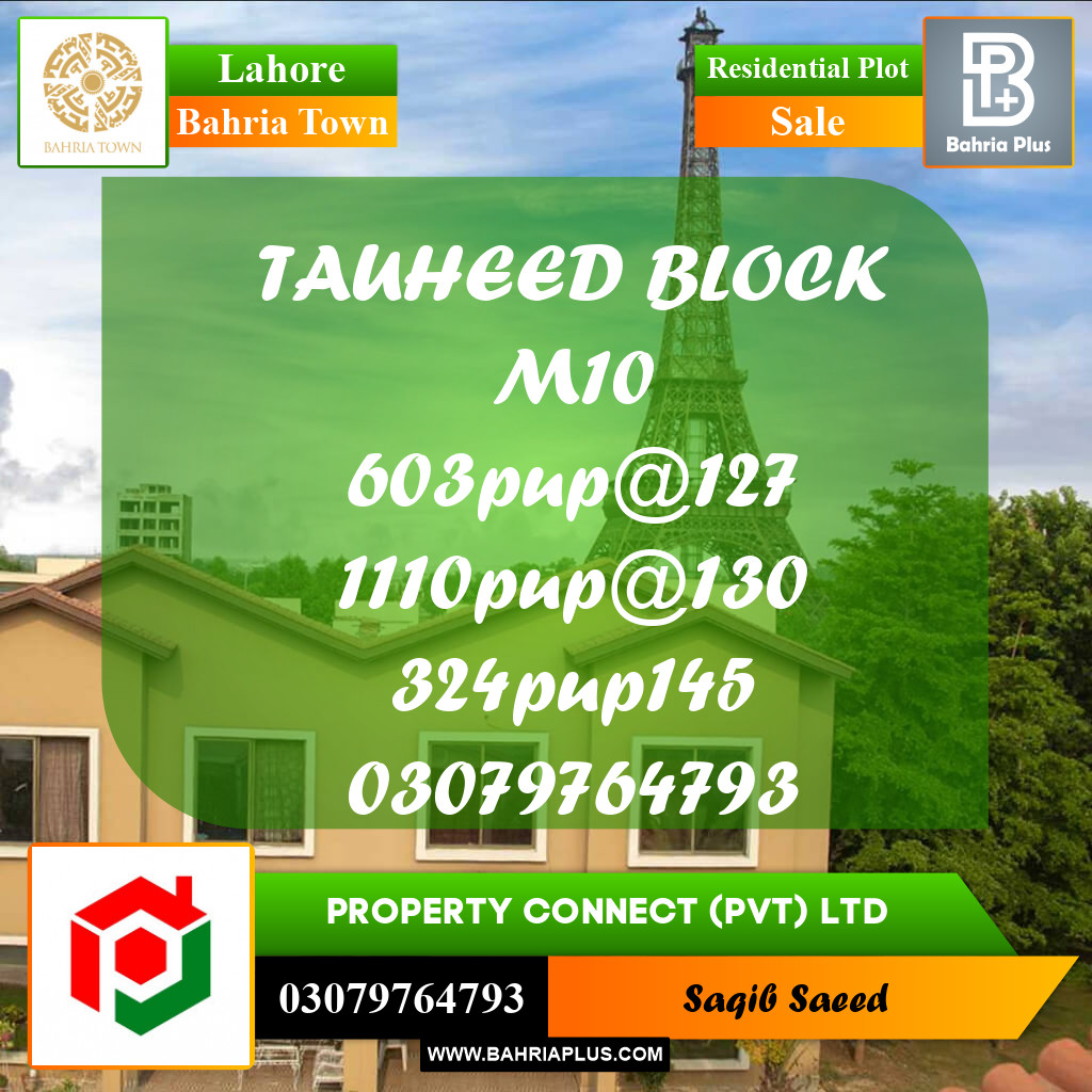 Residential Plot for Sale in Bahria Town, Lahore - (BP-226533)