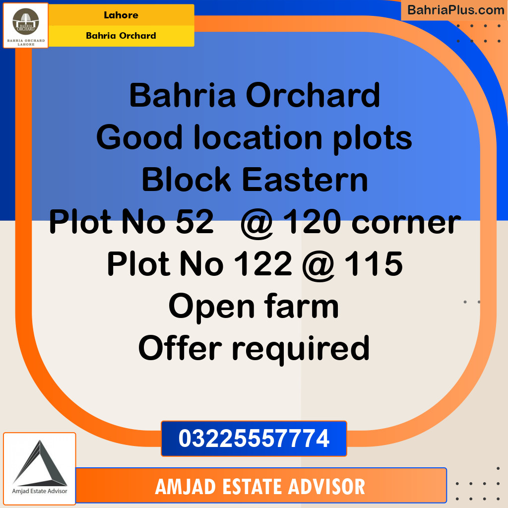Residential Plot for Sale in Bahria Orchard, Lahore - (BP-226630)