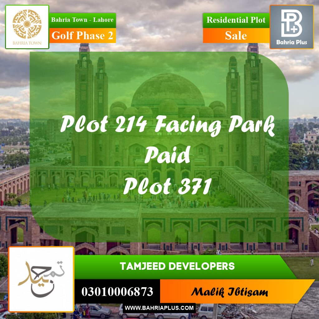10 Marla Residential Plot for Sale in Golf Phase 2 -  Bahria Town, Lahore - (BP-226648)