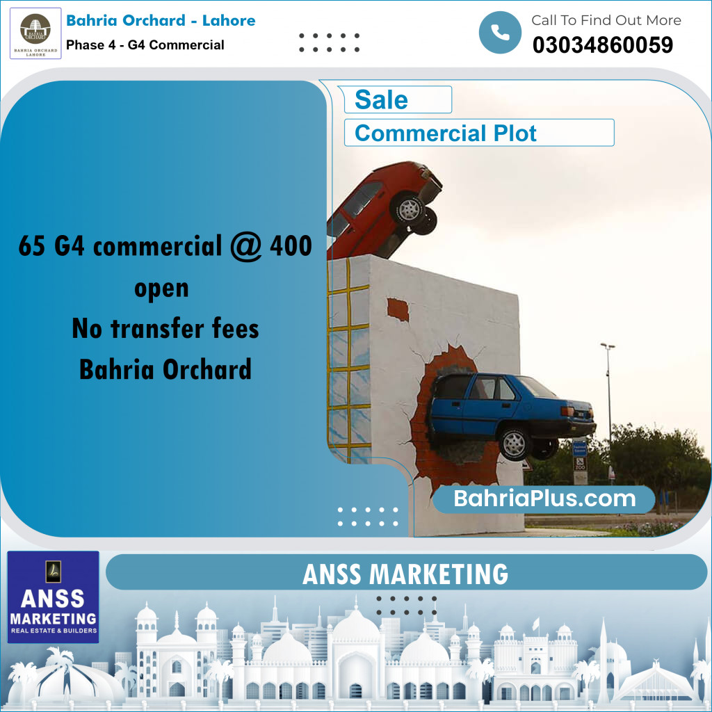 8 Marla Commercial Plot for Sale in Phase 4 - G4 Commercial -  Bahria Orchard, Lahore - (BP-226653)