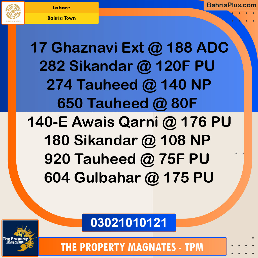 Residential Plot for Sale in Bahria Town, Lahore - (BP-226655)