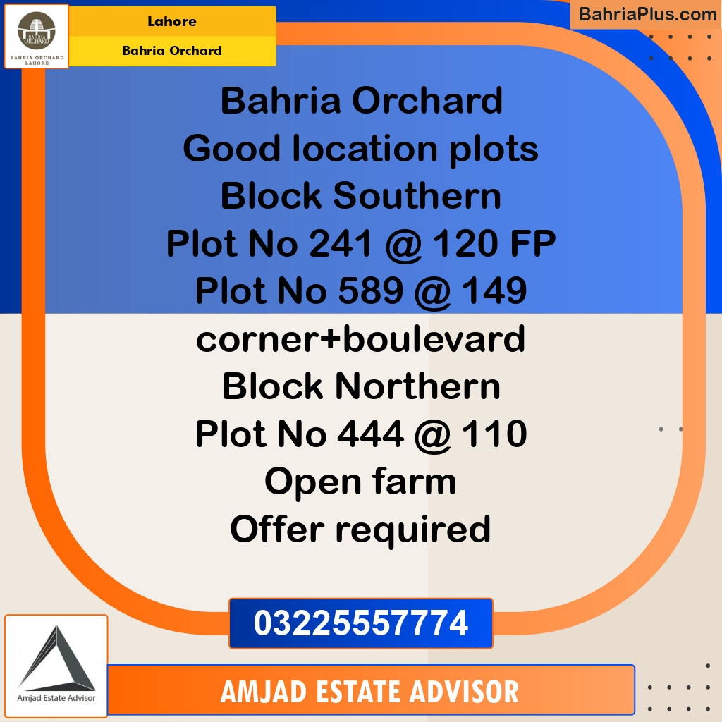 Residential Plot for Sale in Bahria Orchard, Lahore - (BP-226667)