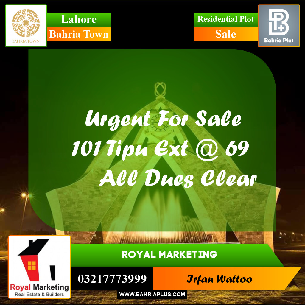 Residential Plot for Sale in Bahria Town, Lahore - (BP-226807)