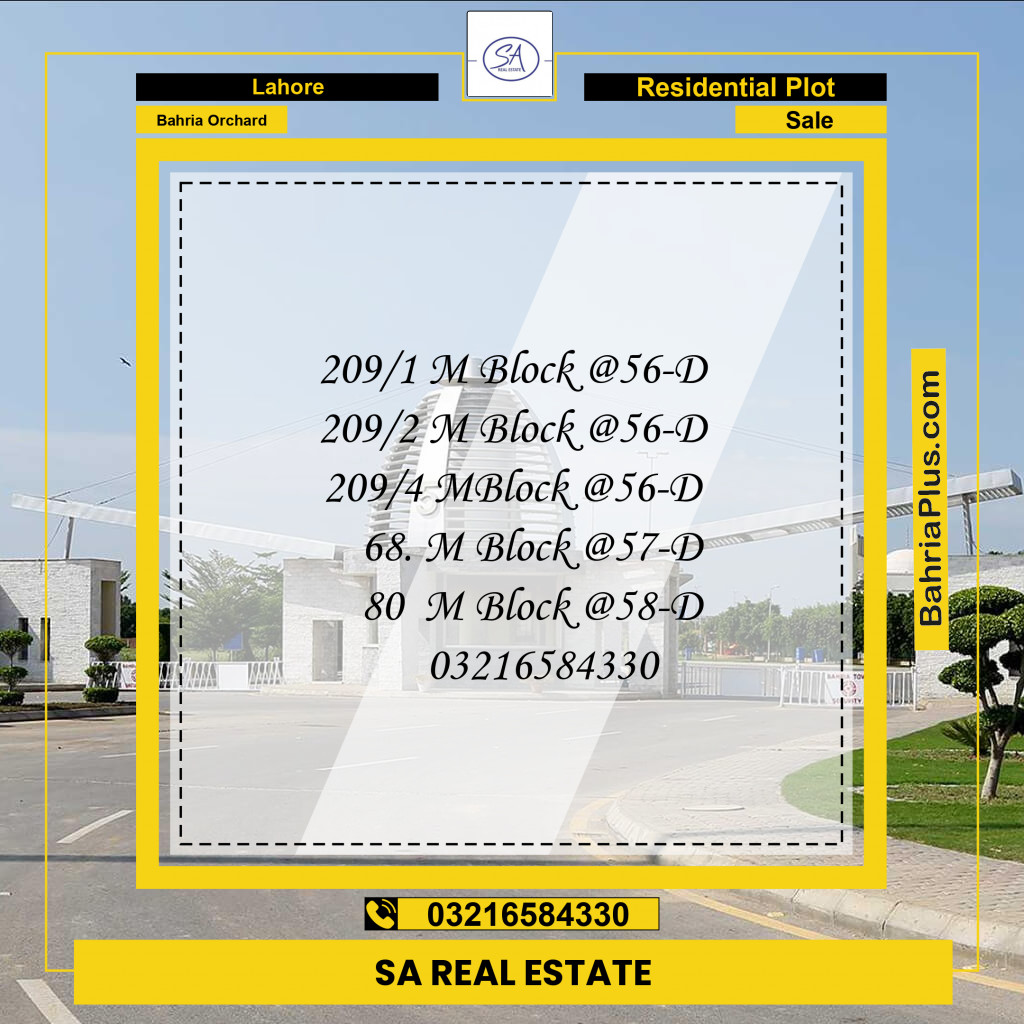 Residential Plot for Sale in Bahria Orchard, Lahore - (BP-226837)