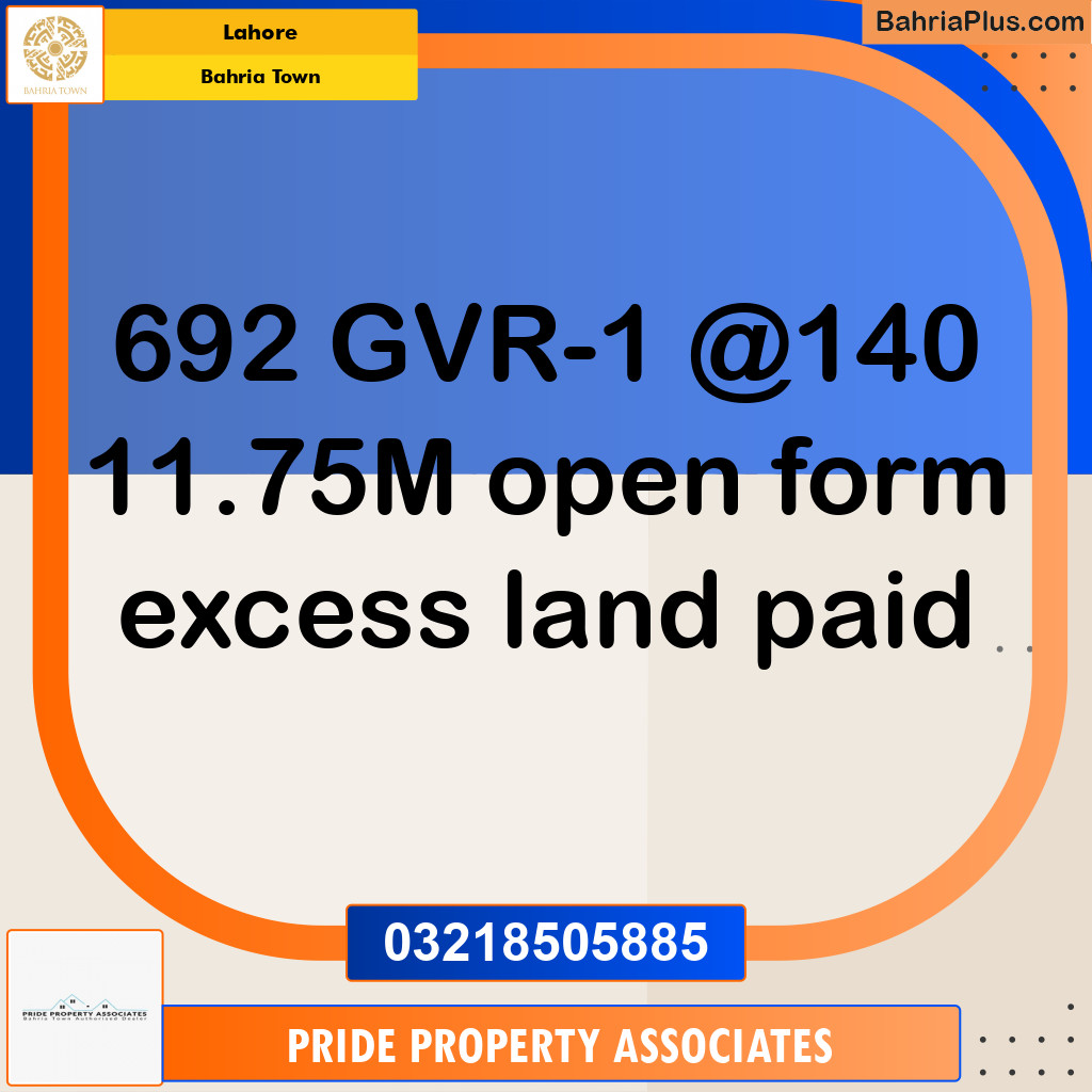 Residential Plot for Sale in Bahria Town, Lahore - (BP-226927)