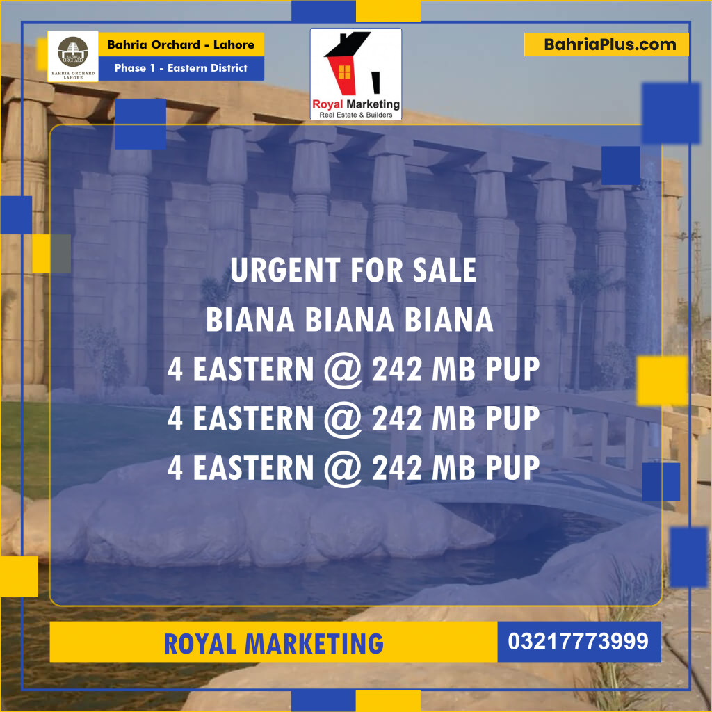 1 Kanal Residential Plot for Sale in Phase 1 - Eastern District -  Bahria Orchard, Lahore - (BP-226970)