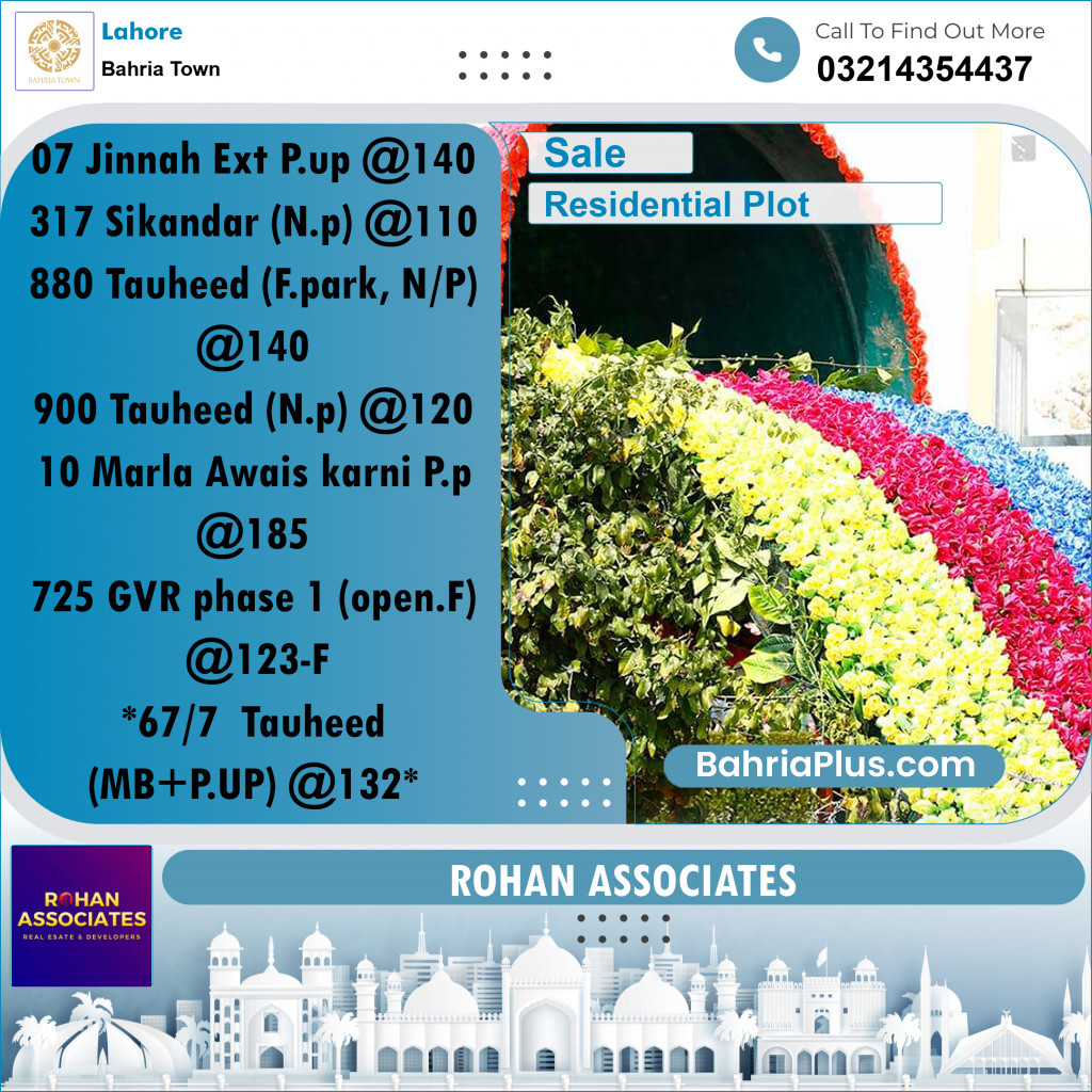 Residential Plot for Sale in Bahria Town, Lahore - (BP-227039)