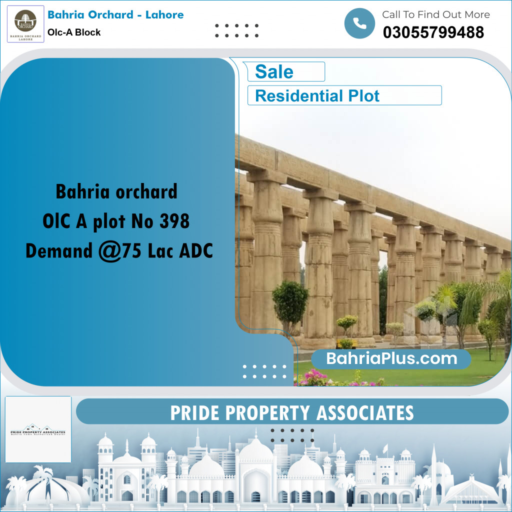 8 Marla Residential Plot for Sale in OLC-A Block -  Bahria Orchard, Lahore - (BP-227048)
