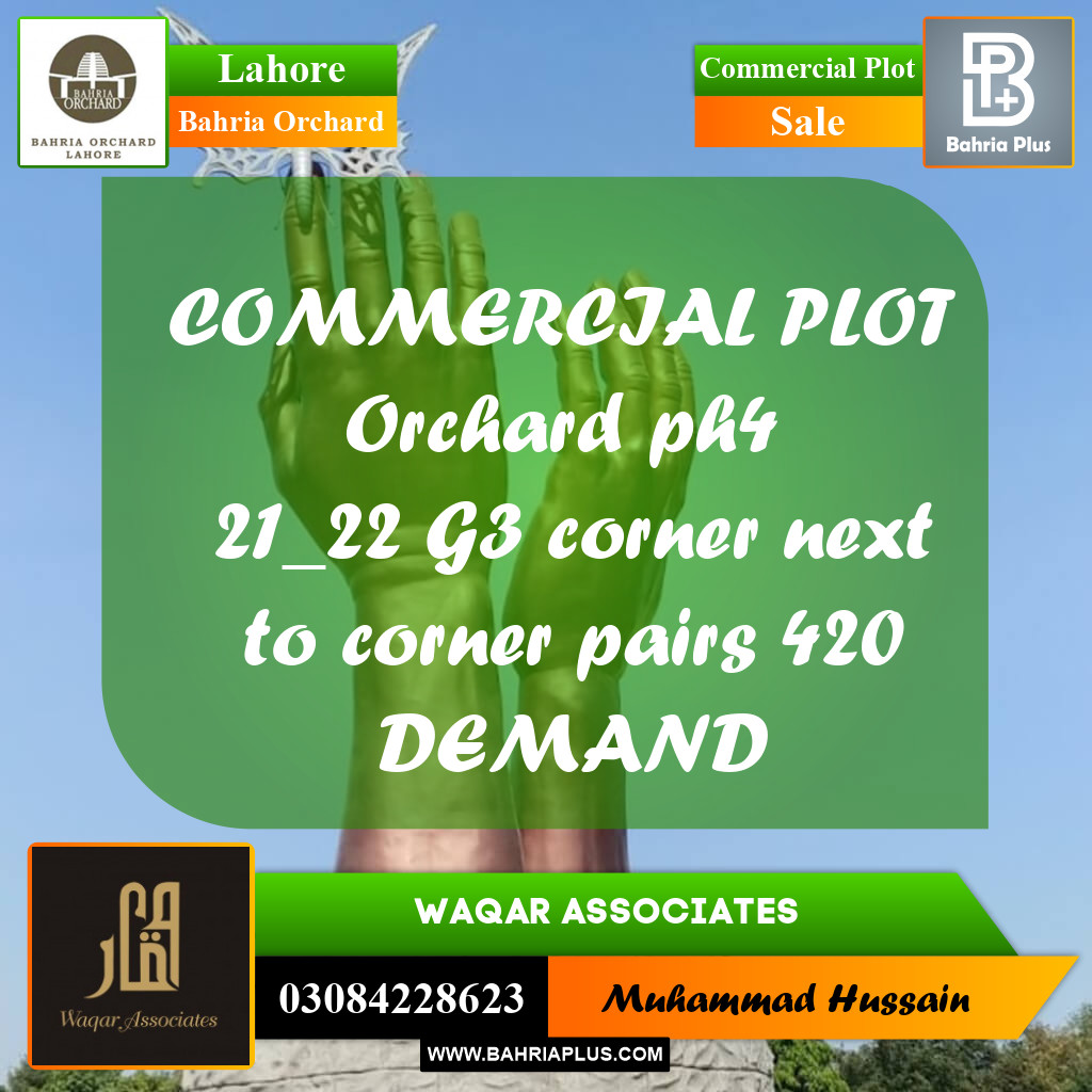 Commercial Plot for Sale in Bahria Orchard, Lahore - (BP-227050)