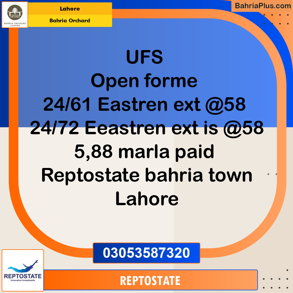 Residential Plot for Sale in Bahria Orchard, Lahore - (BP-227051)