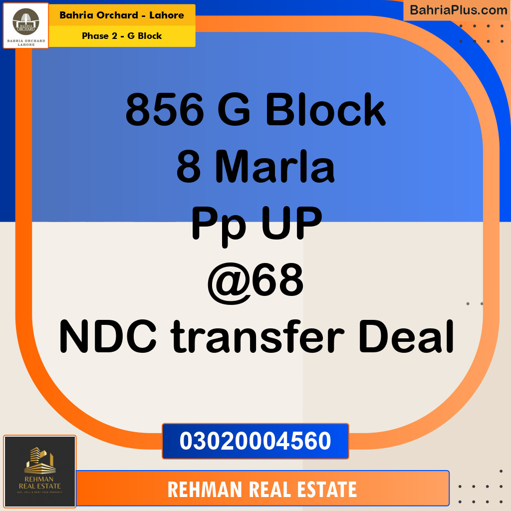 8 Marla Residential Plot for Sale in Phase 2 - G Block -  Bahria Orchard, Lahore - (BP-227065)