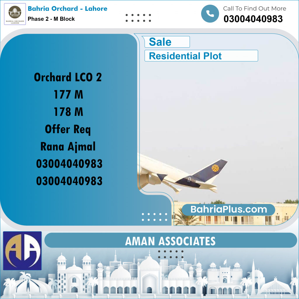 Residential Plot for Sale in Phase 2 - M Block -  Bahria Orchard, Lahore - (BP-227085)