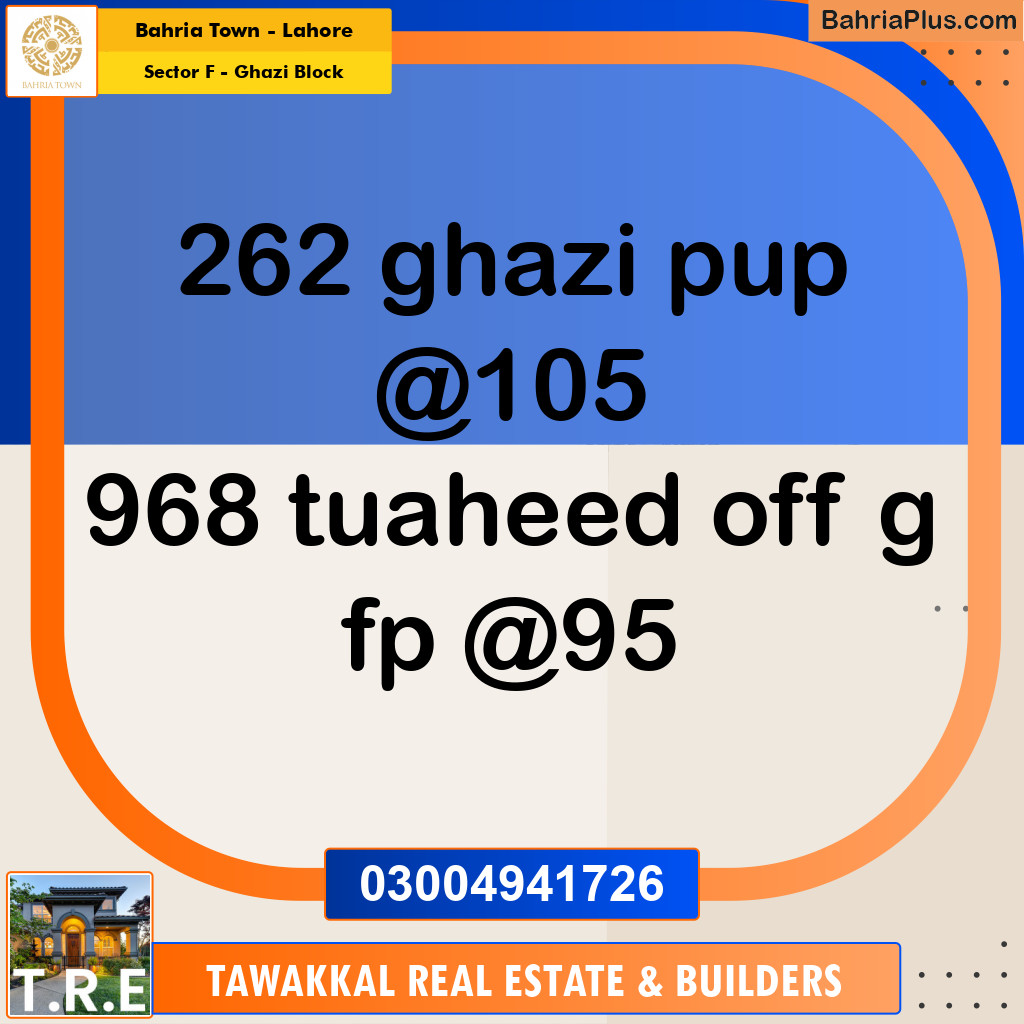 10 Marla Residential Plot for Sale in Sector F - Ghazi Block -  Bahria Town, Lahore - (BP-227169)