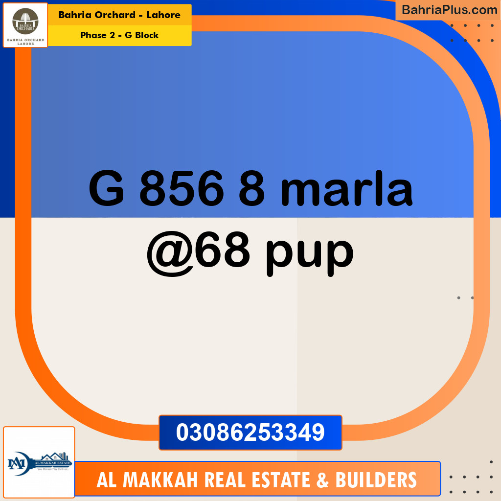 8 Marla Residential Plot for Sale in Phase 2 - G Block -  Bahria Orchard, Lahore - (BP-227196)