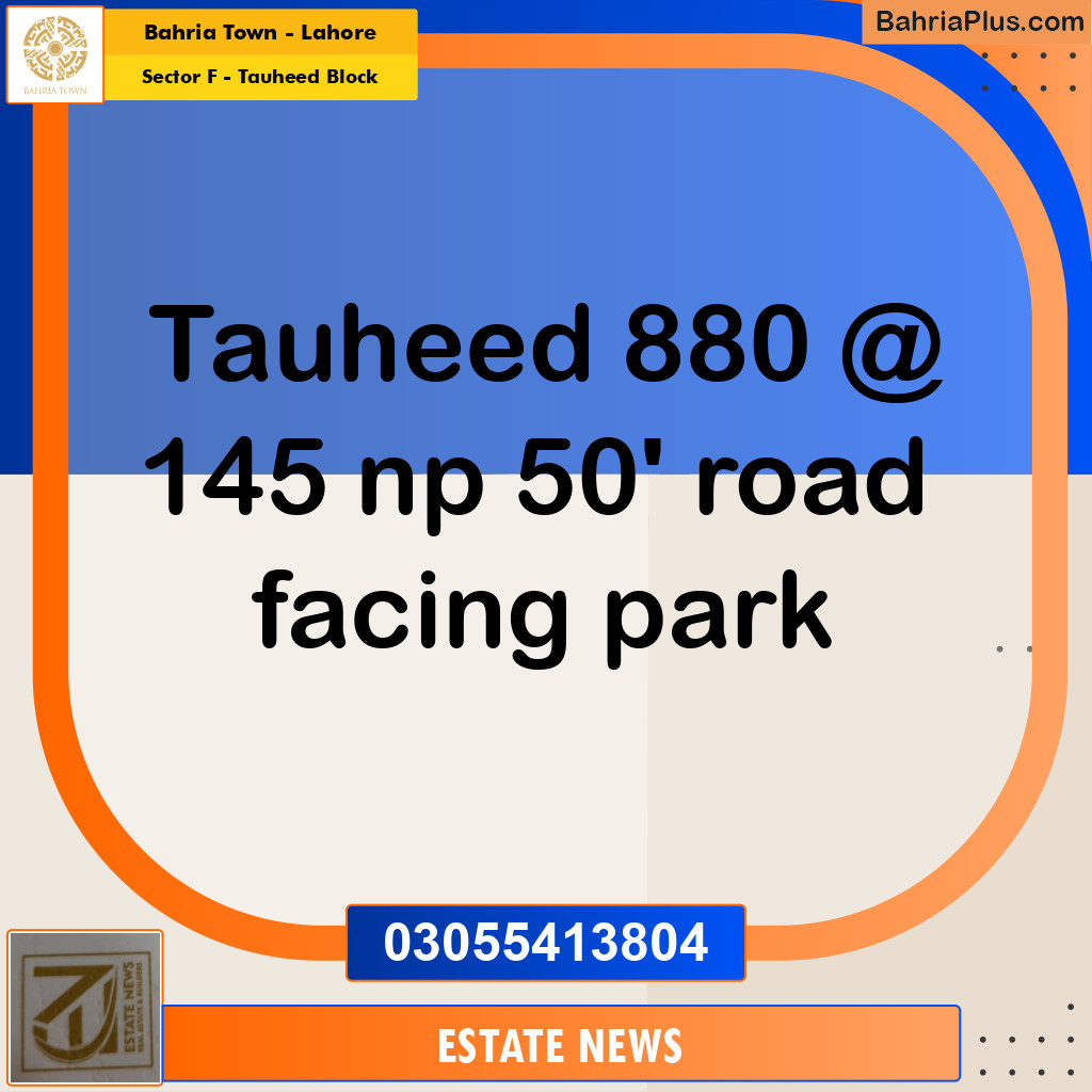 Residential Plot for Sale in Sector F - Tauheed Block -  Bahria Town, Lahore - (BP-227236)