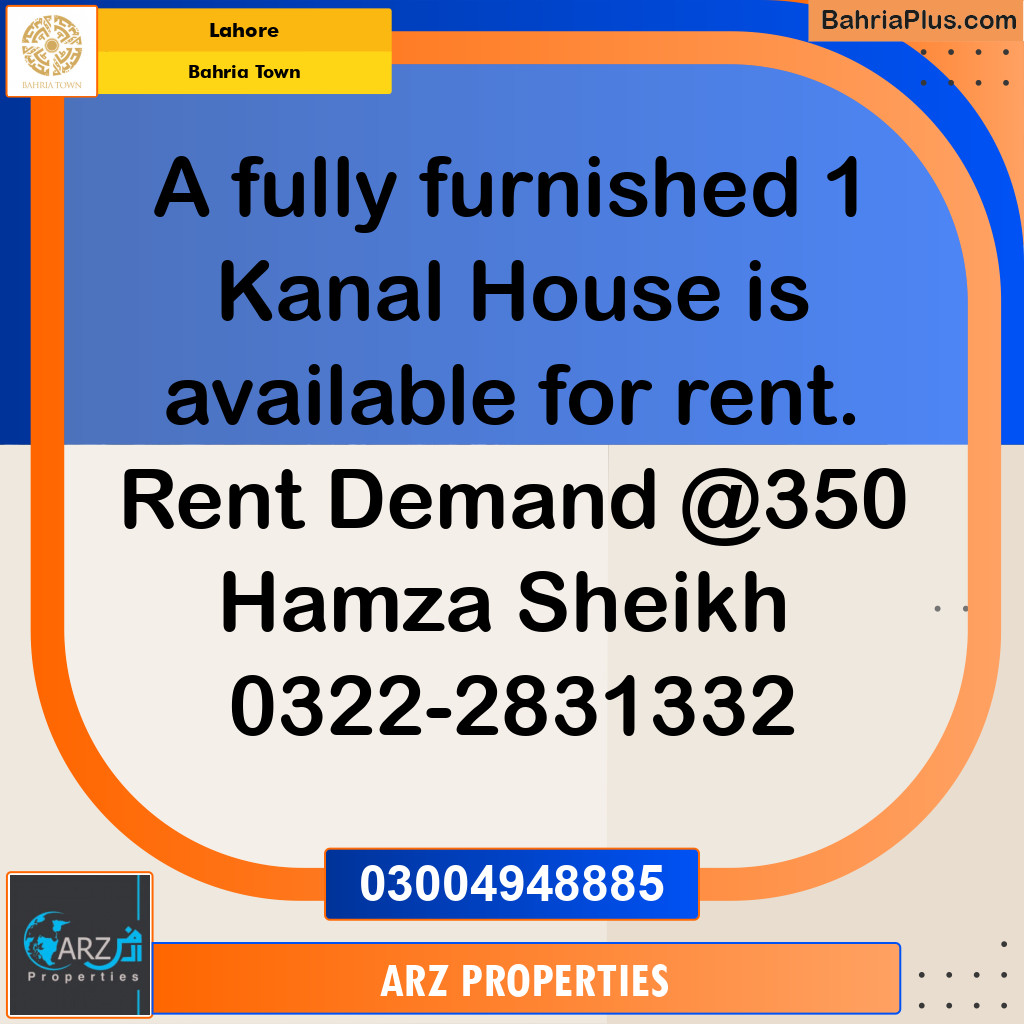 1 Kanal Residential House for Rent in Bahria Town, Lahore - (BP-227237)