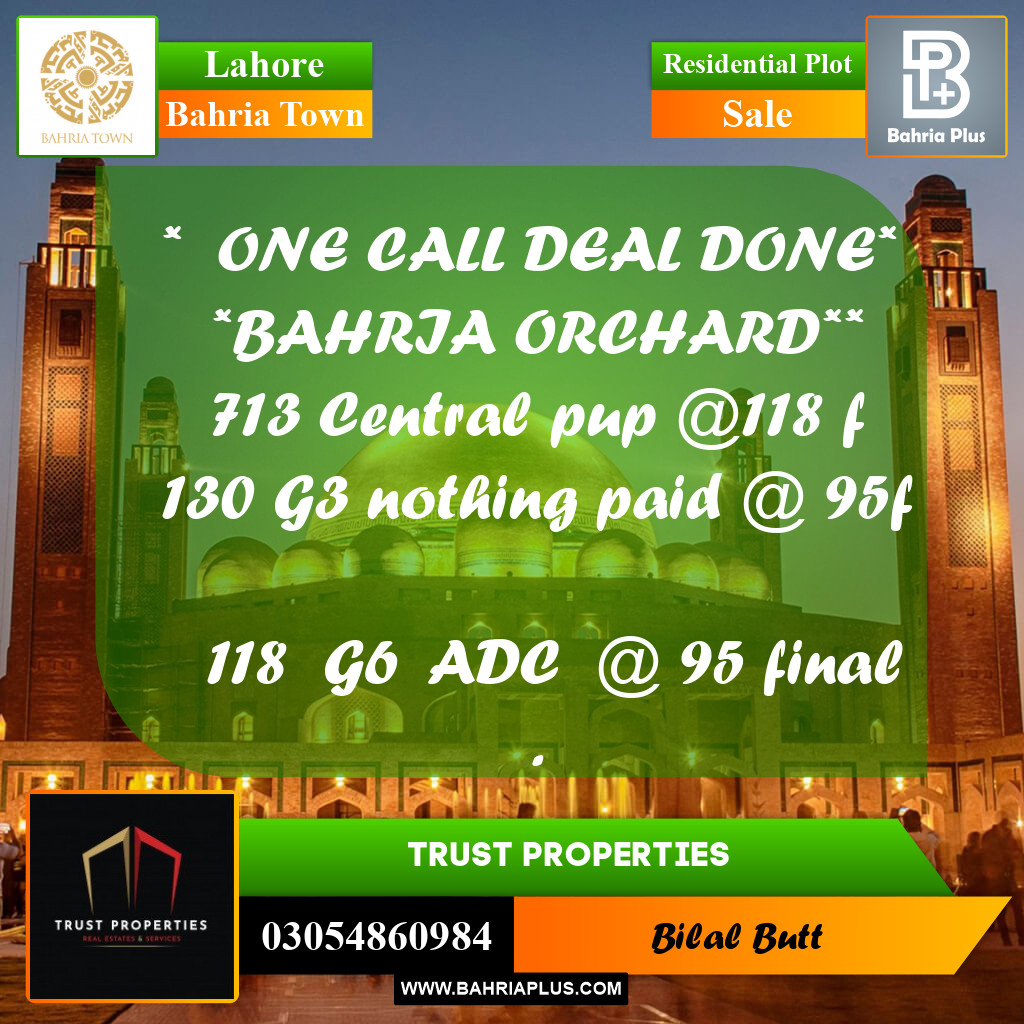 Residential Plot for Sale in Bahria Town, Lahore - (BP-227315)