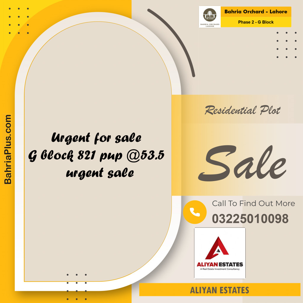 5 Marla Residential Plot for Sale in Phase 2 - G Block - Bahria Orchard, Lahore - (BP-227351)