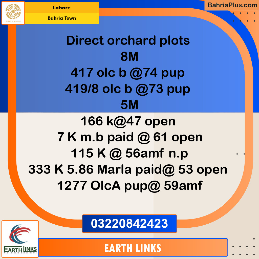 Residential Plot for Sale in Bahria Town, Lahore - (BP-227381)