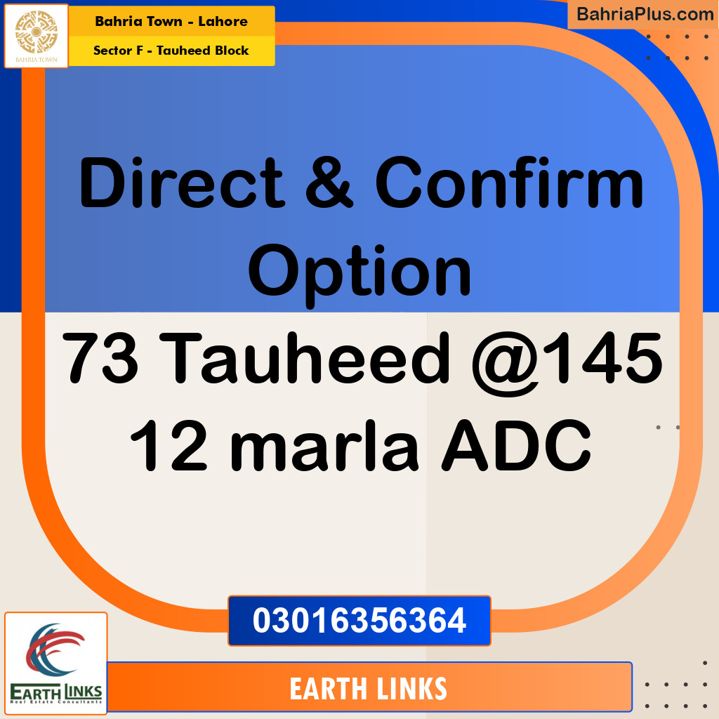 10 Marla Residential Plot for Sale in Sector F - Tauheed Block -  Bahria Town, Lahore - (BP-227392)