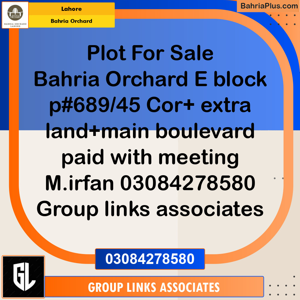 Residential Plot for Sale in Bahria Orchard, Lahore - (BP-227422)