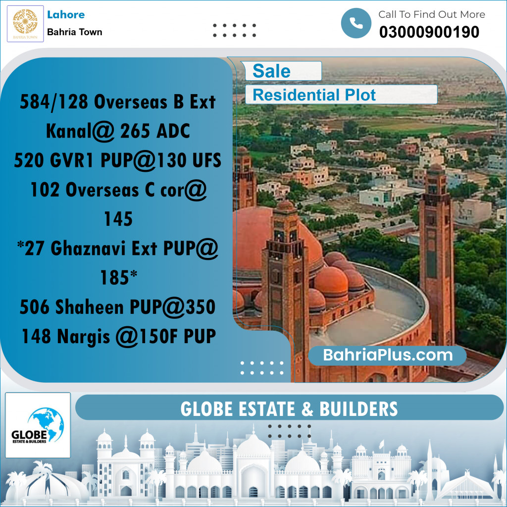 Residential Plot for Sale in Bahria Town, Lahore - (BP-227441)