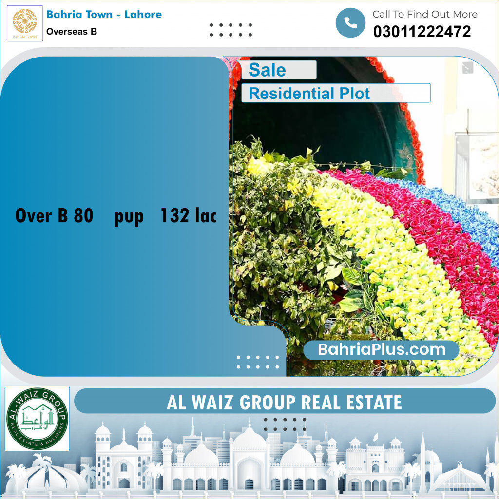 10 Marla Residential Plot for Sale in Overseas B -  Bahria Town, Lahore - (BP-227459)