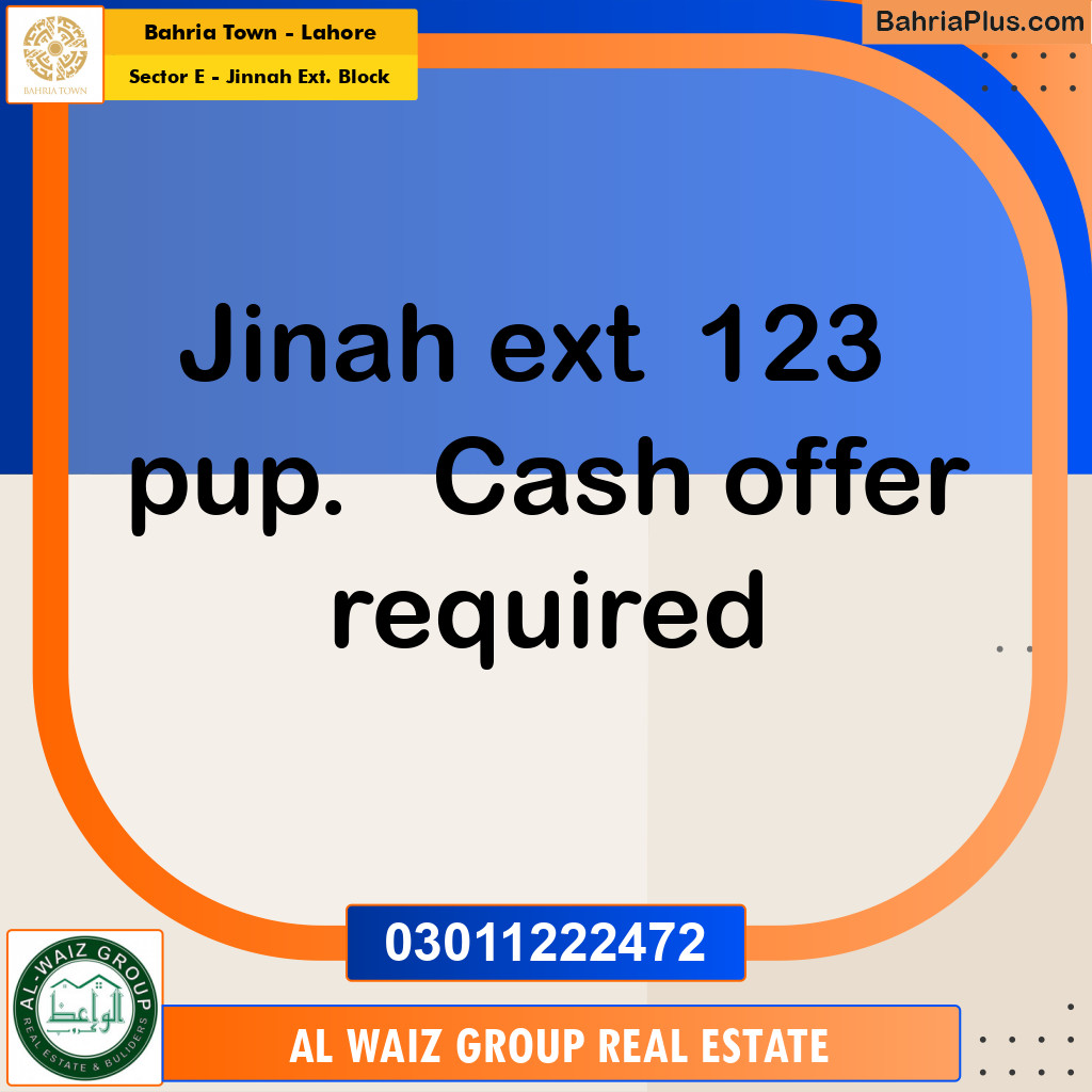 5 Marla Residential Plot for Sale in Sector E - Jinnah Ext. Block -  Bahria Town, Lahore - (BP-227460)