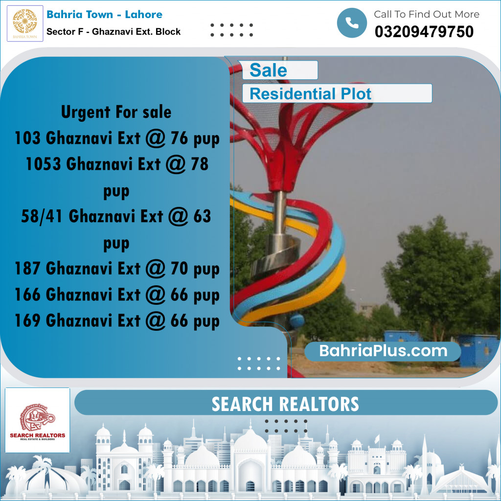 5 Marla Residential Plot for Sale in Sector F - Ghaznavi Ext. Block -  Bahria Town, Lahore - (BP-227509)