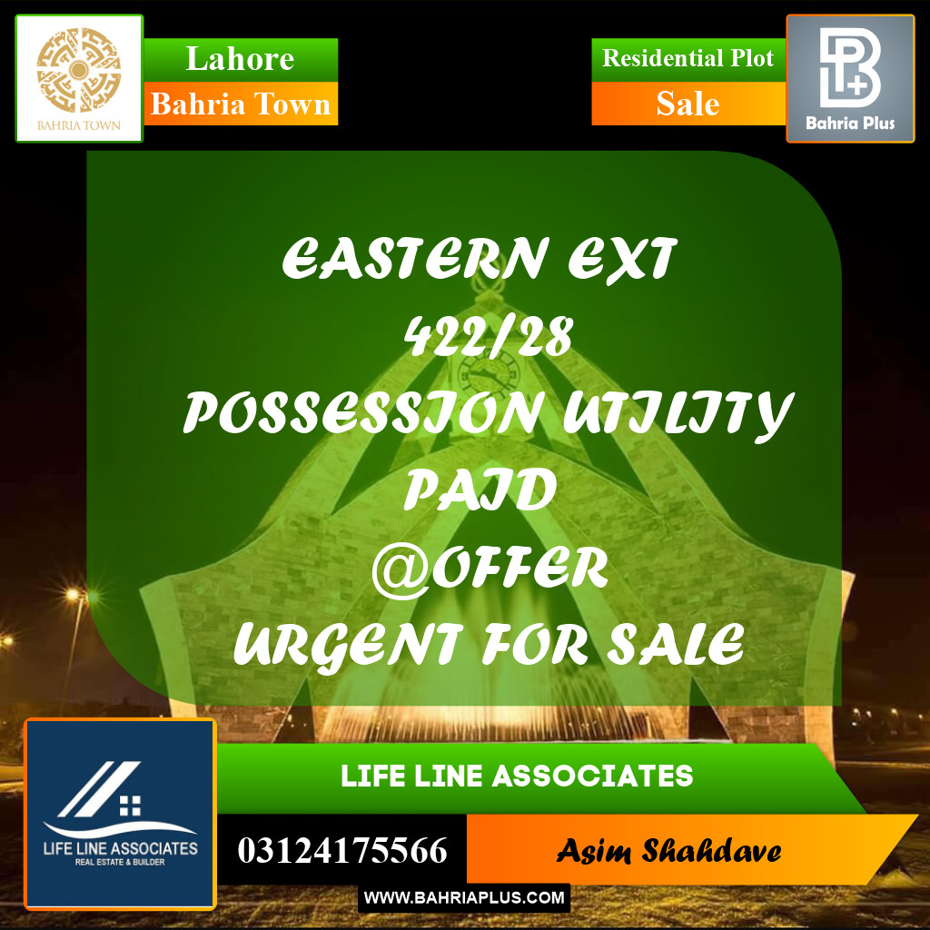 8 Marla Residential Plot for Sale in Bahria Town, Lahore - (BP-227522)