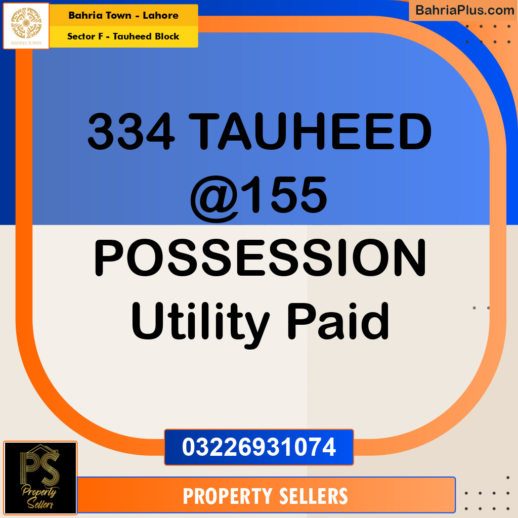 10 Marla Residential Plot for Sale in Sector F - Tauheed Block -  Bahria Town, Lahore - (BP-227570)
