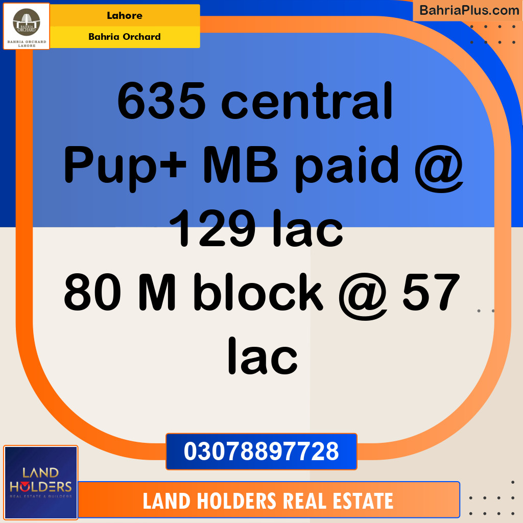 Residential Plot for Sale in Bahria Orchard, Lahore - (BP-227581)