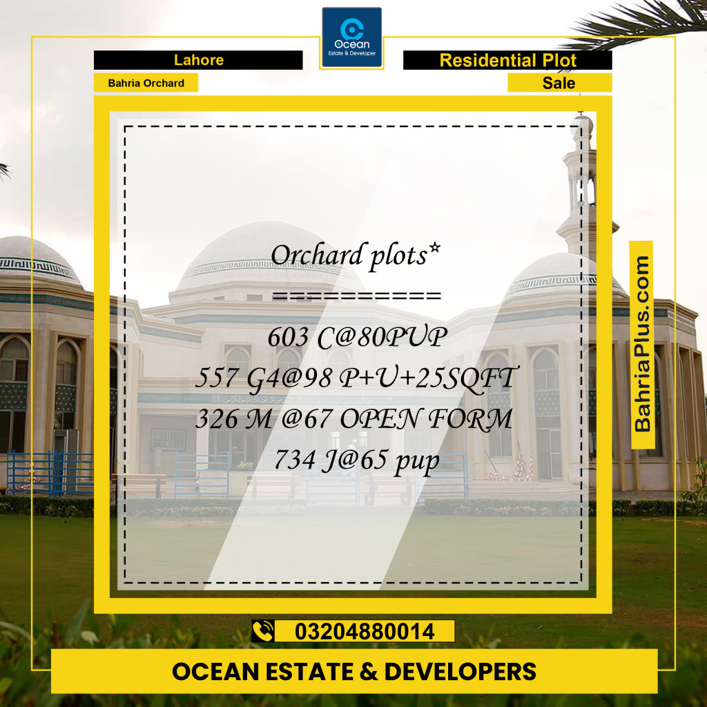 Residential Plot for Sale in Bahria Orchard, Lahore - (BP-227613)