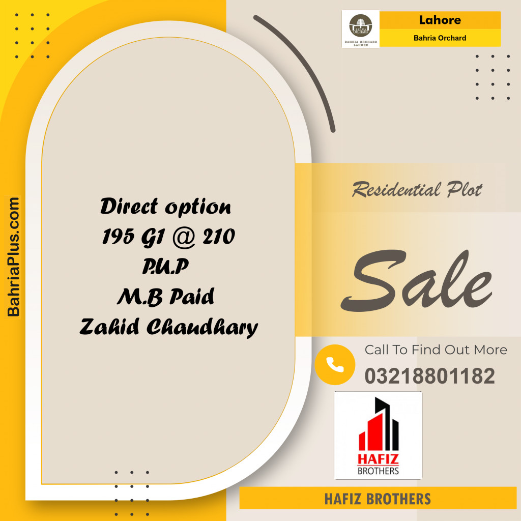 1 Kanal Residential Plot for Sale in Bahria Orchard, Lahore - (BP-227649)