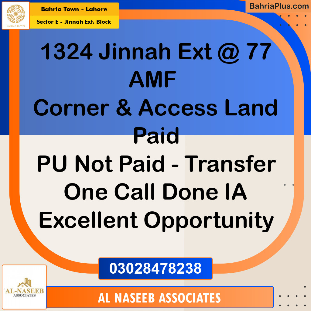 6 Marla Residential Plot for Sale in Sector E - Jinnah Ext. Block -  Bahria Town, Lahore - (BP-227672)