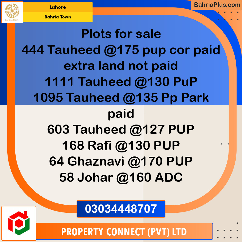 Residential Plot for Sale in Bahria Town, Lahore - (BP-227721)