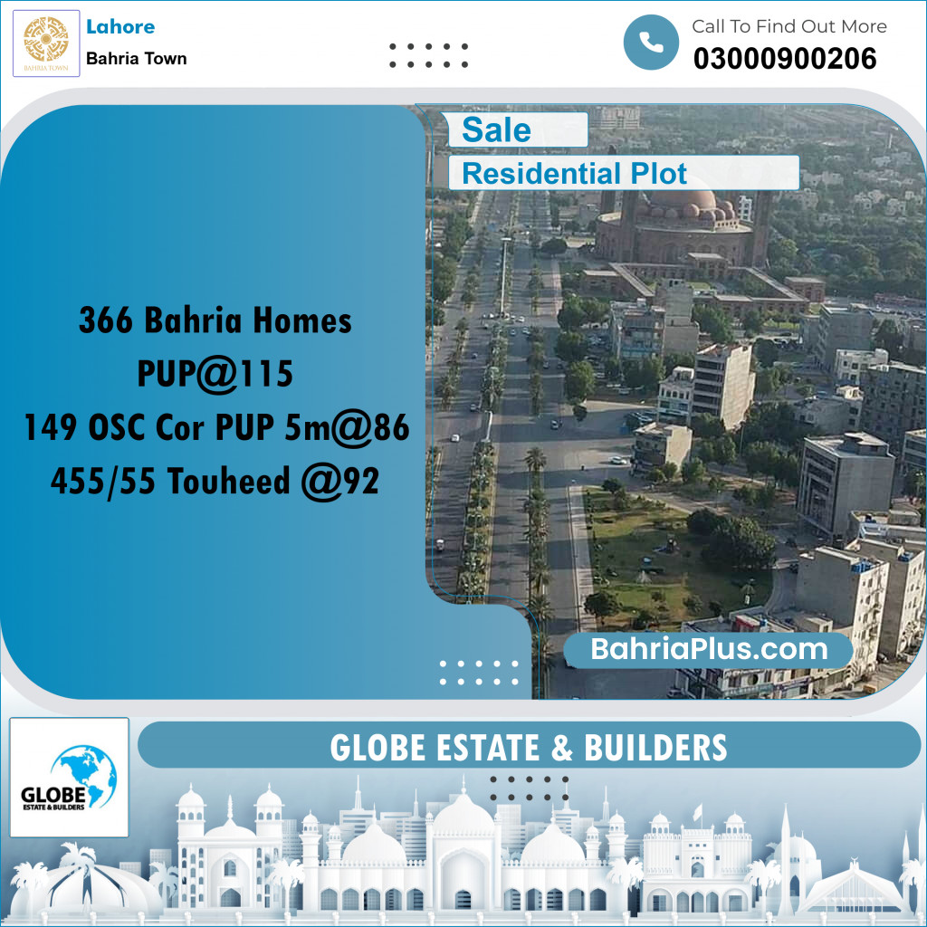 Residential Plot for Sale in Bahria Town, Lahore - (BP-227723)