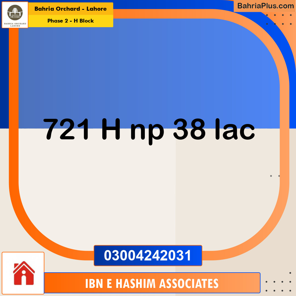 5 Marla Residential Plot for Sale in Phase 2 - H Block -  Bahria Orchard, Lahore - (BP-227733)