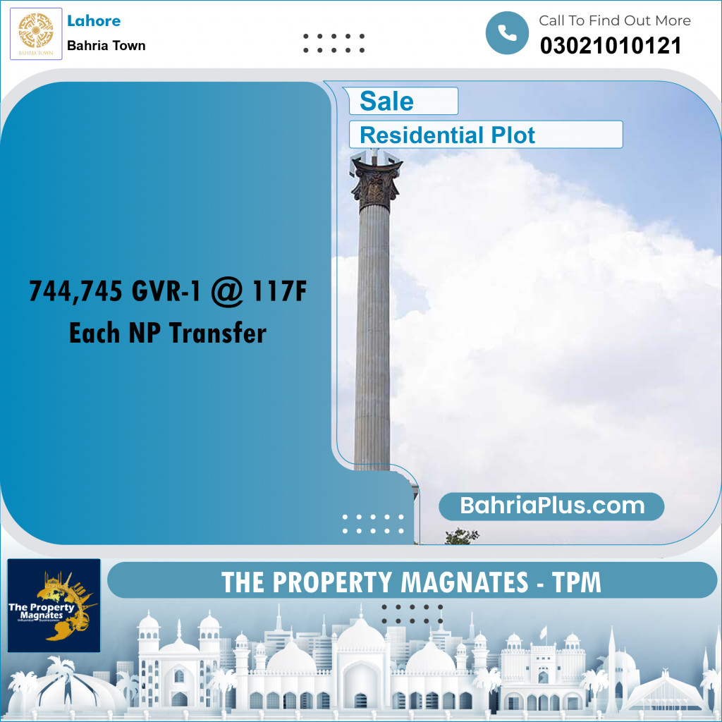 Residential Plot for Sale in Bahria Town, Lahore - (BP-227775)