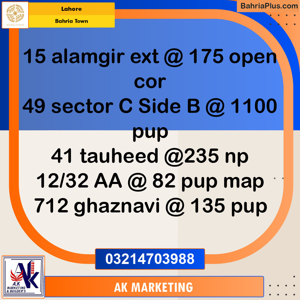 Commercial Plot for Sale in Bahria Town, Lahore - (BP-227789)